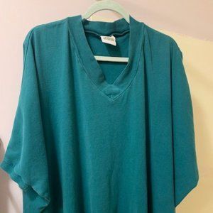 Size L COLLECTIONS ETC. Dolman Sleeve Top/Poncho, Cotton, Oversized & Flowy